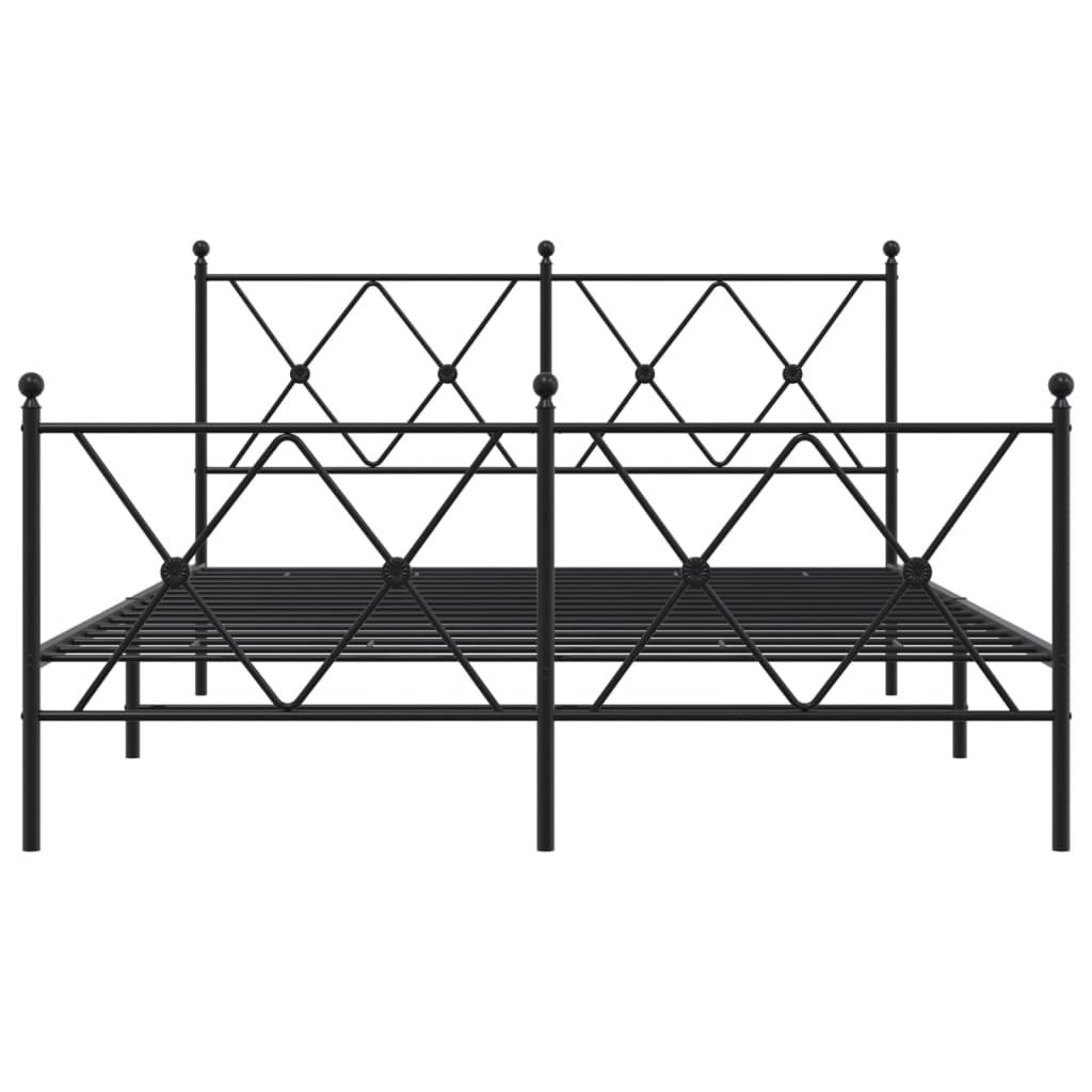 Bedframe met hoofd- en voeteneinde metaal zwart 140x200 cm – afbeelding 4
