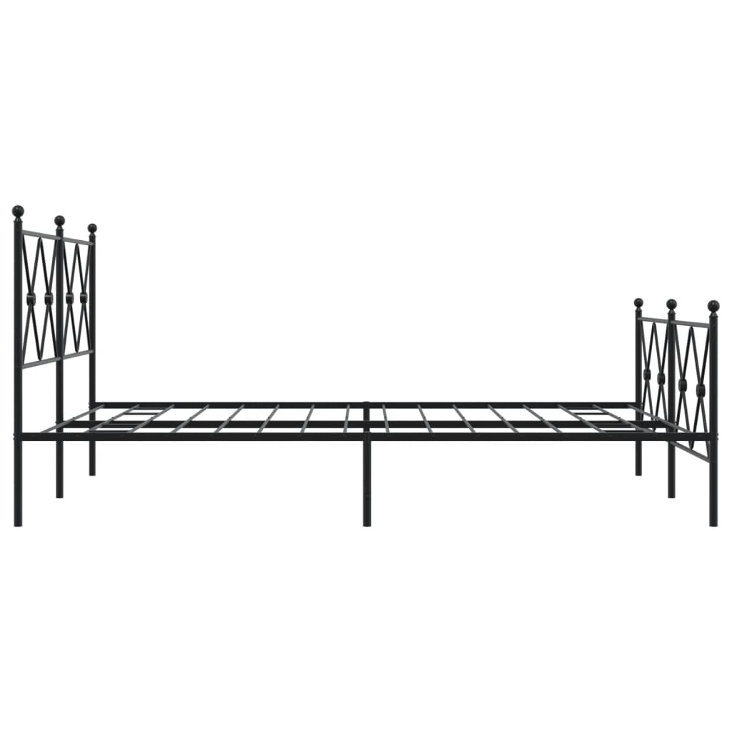 Bedframe met hoofd- en voeteneinde metaal zwart 140x200 cm – afbeelding 5
