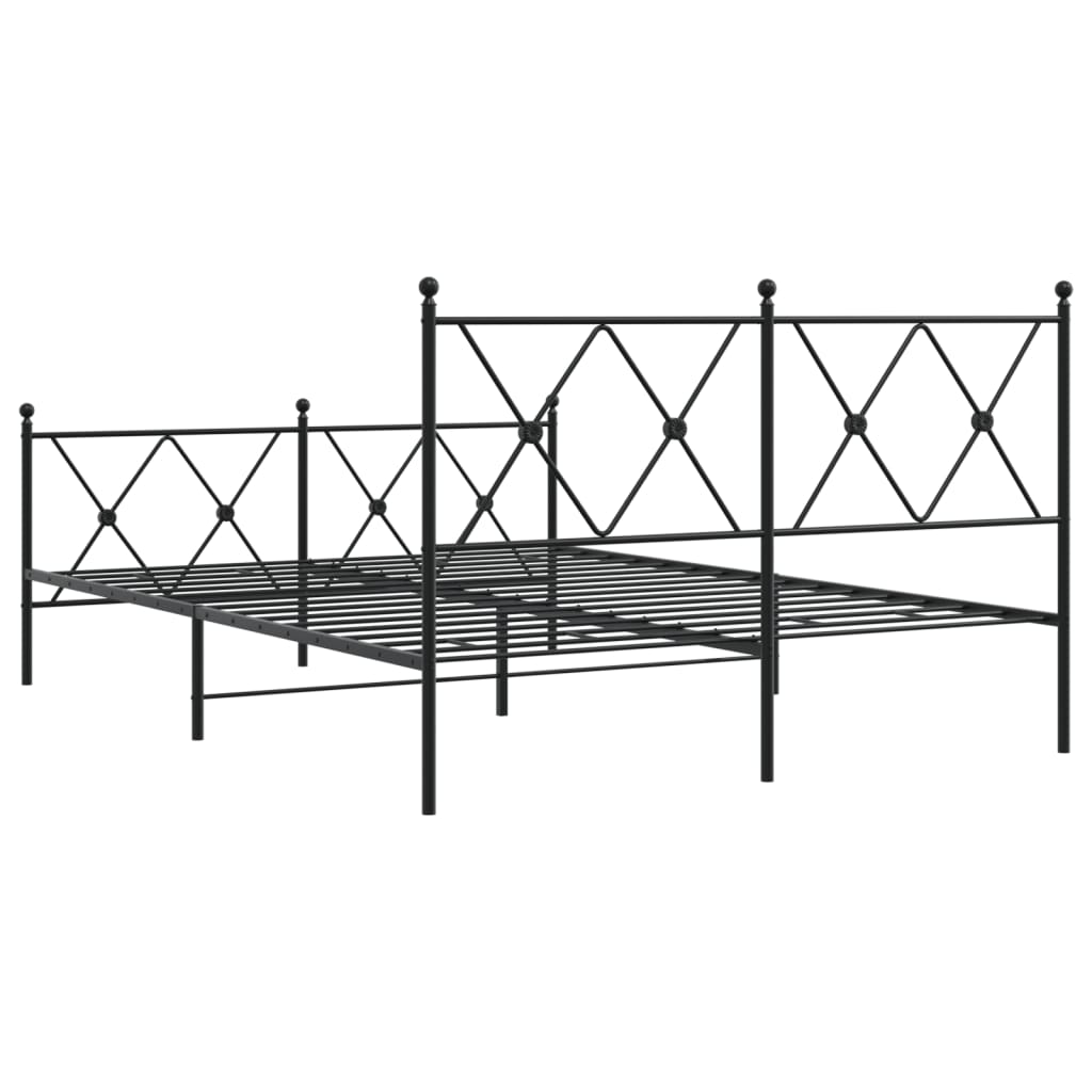 Bedframe met hoofd- en voeteneinde metaal zwart 140x200 cm – afbeelding 6