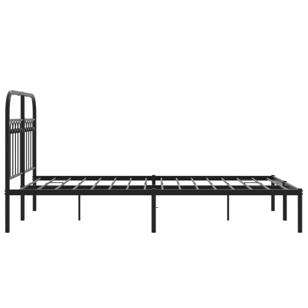 Bedframe met hoofdbord metaal zwart 120x200 cm – afbeelding 5