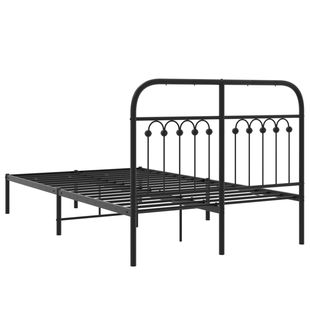 Bedframe met hoofdbord metaal zwart 120x200 cm – afbeelding 6