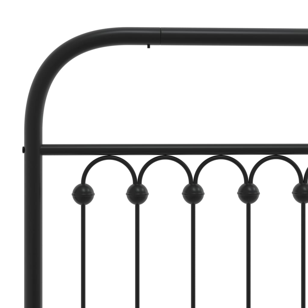 Bedframe met hoofdbord metaal zwart 120x200 cm – afbeelding 7
