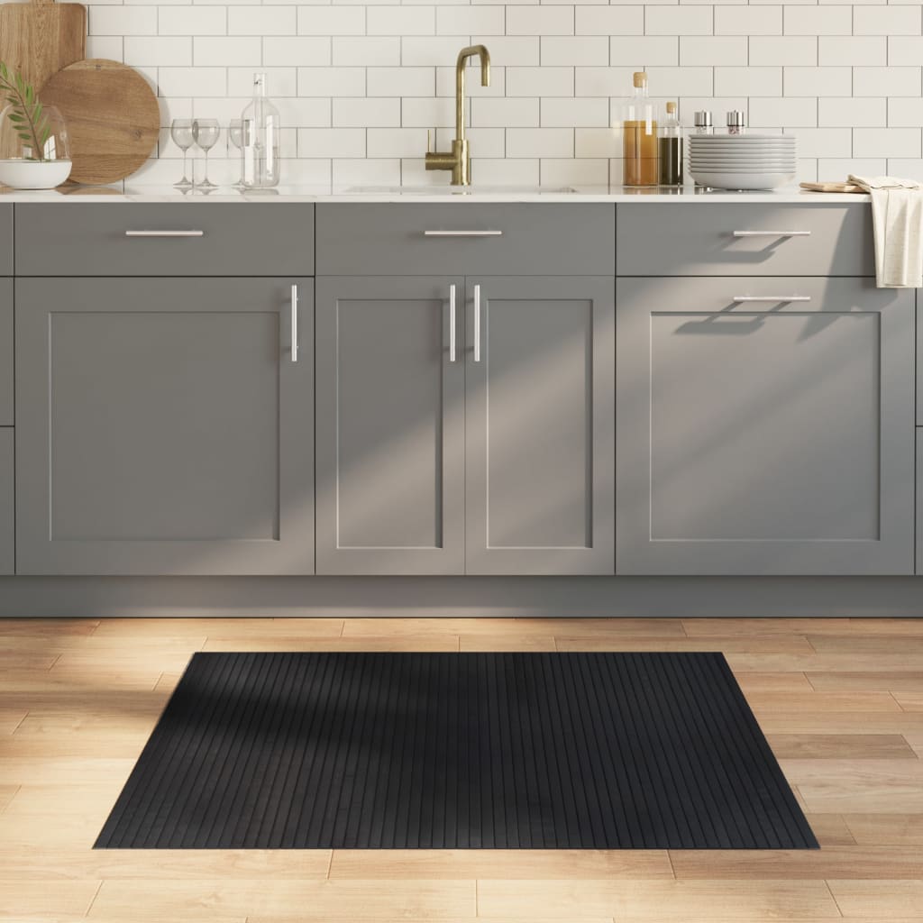 Vloerkleed rechthoekig 80x100 cm bamboe zwart – afbeelding 1