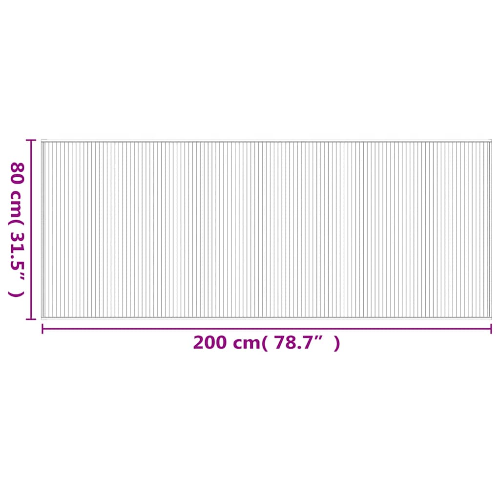 Vloerkleed rechthoekig 80x200 cm bamboe bruin – afbeelding 8