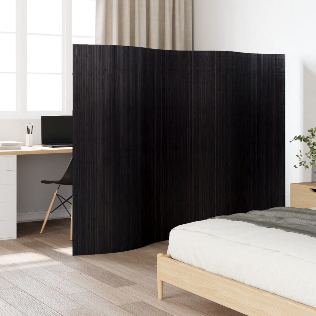 Kamerscherm breedte 250 cm hoogte 165 cm bamboe zwart