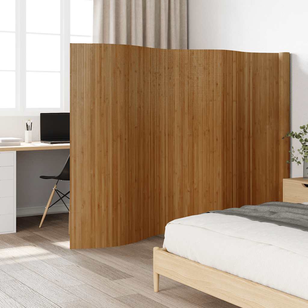 Kamerscherm breedte 600 cm hoogte 165 cm bamboe bruin – afbeelding 1