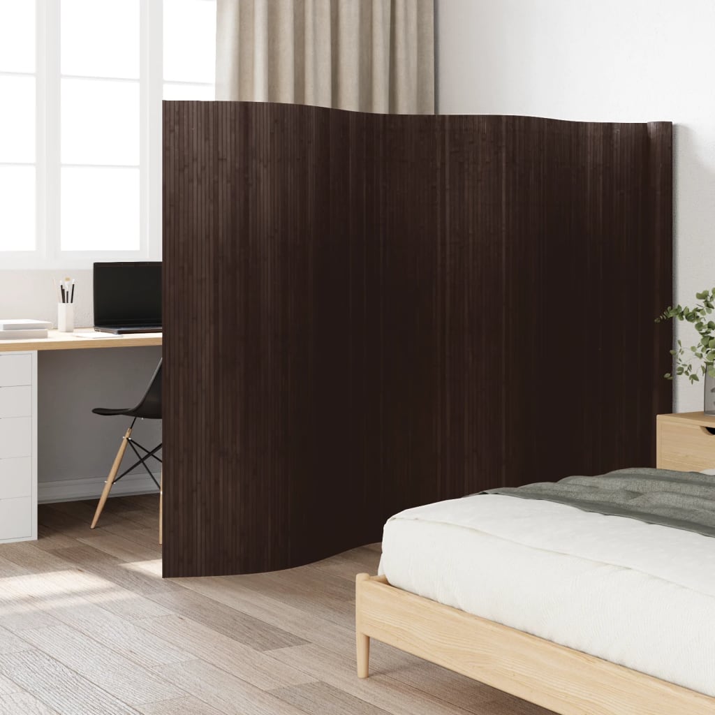 Kamerscherm breedte 600 cm hoogte 165 cm bamboe donkerbruin – afbeelding 1