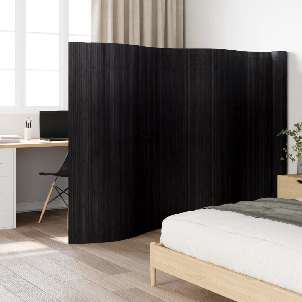 Kamerscherm breedte 800 cm hoogte 165 cm bamboe zwart – afbeelding 1