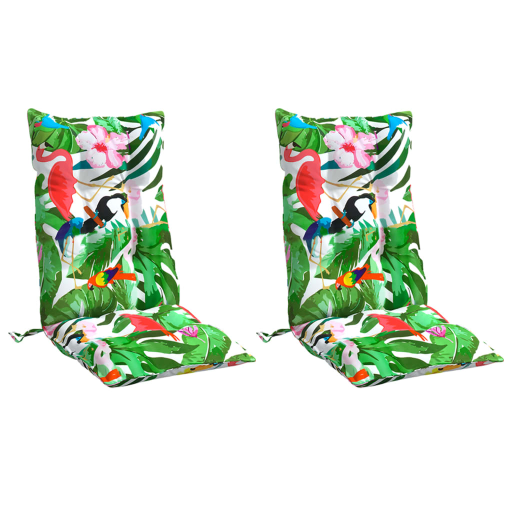 Stoelkussens 2 st hoge rug oxford stof meerkleurig – afbeelding 3