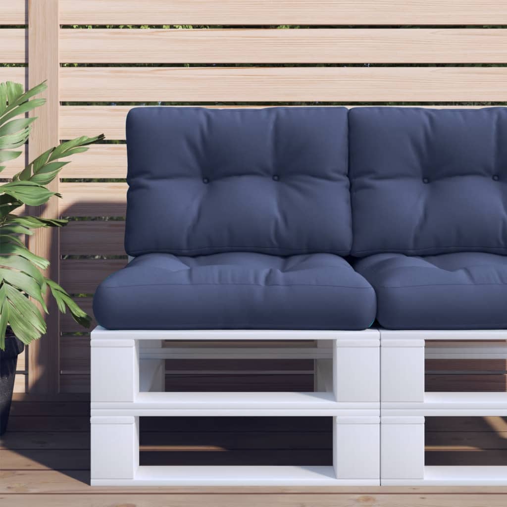 Palletkussens 2 st stof marineblauw