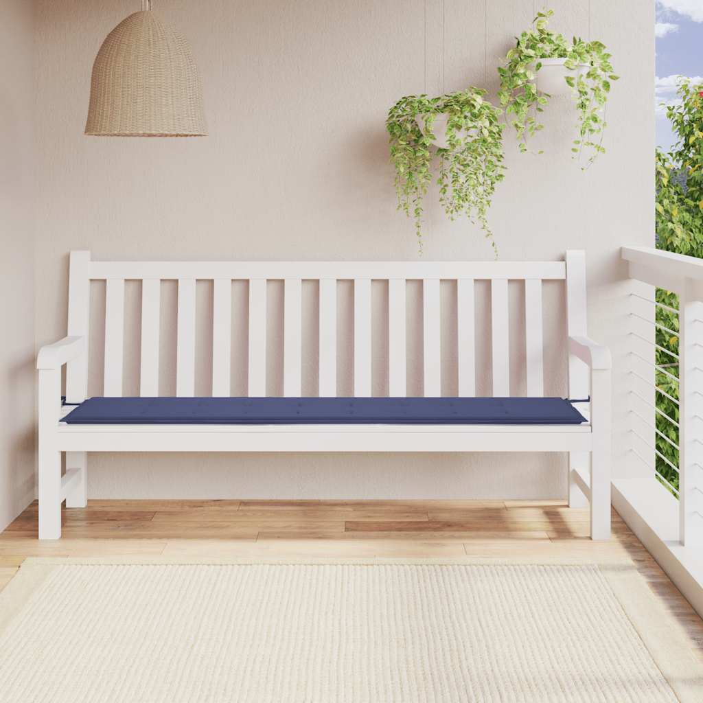Tuinbankkussen 200x50x4 cm oxford stof marineblauw