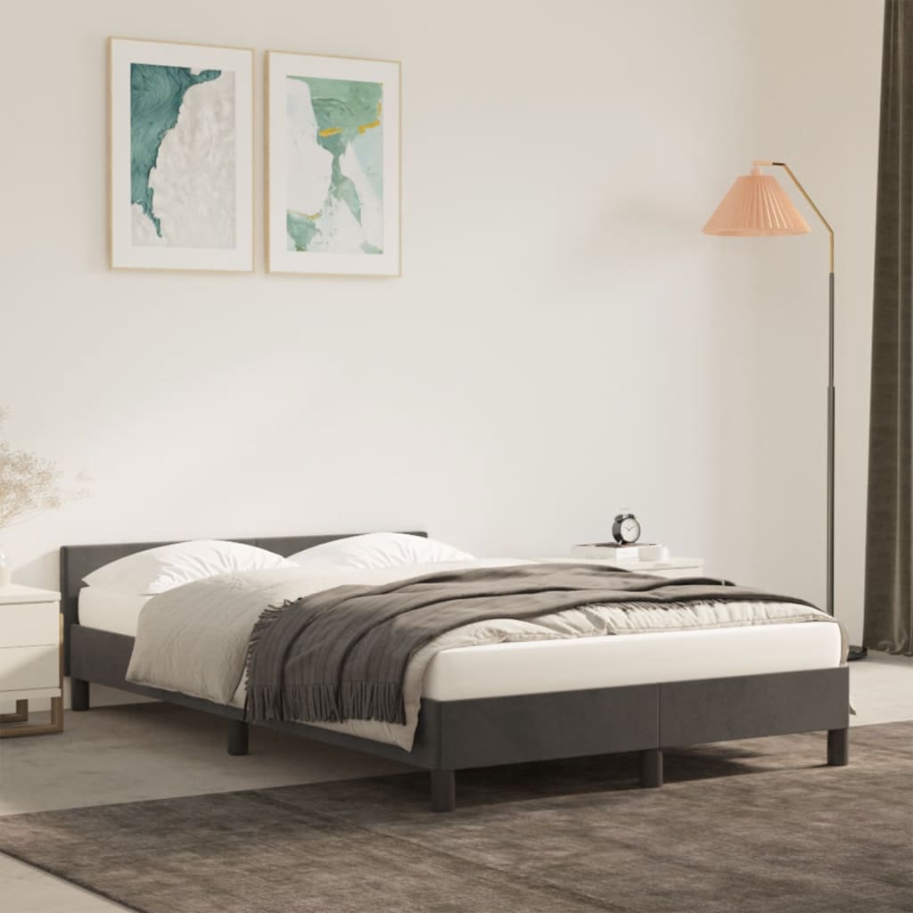 Bedframe zonder matras 120x190 cm fluweel donkergrijs