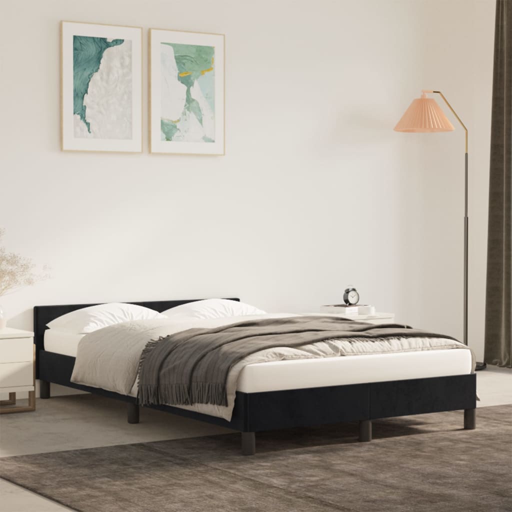 Bedframe zonder matras 120x190 cm fluweel zwart – afbeelding 1