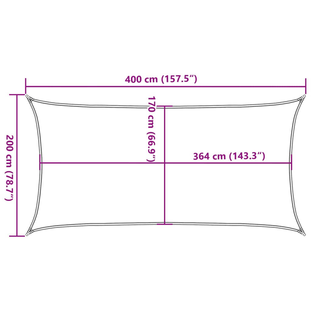 Zonnezeil 4x2 m 100% polyester oxford lichtgrijs – afbeelding 10