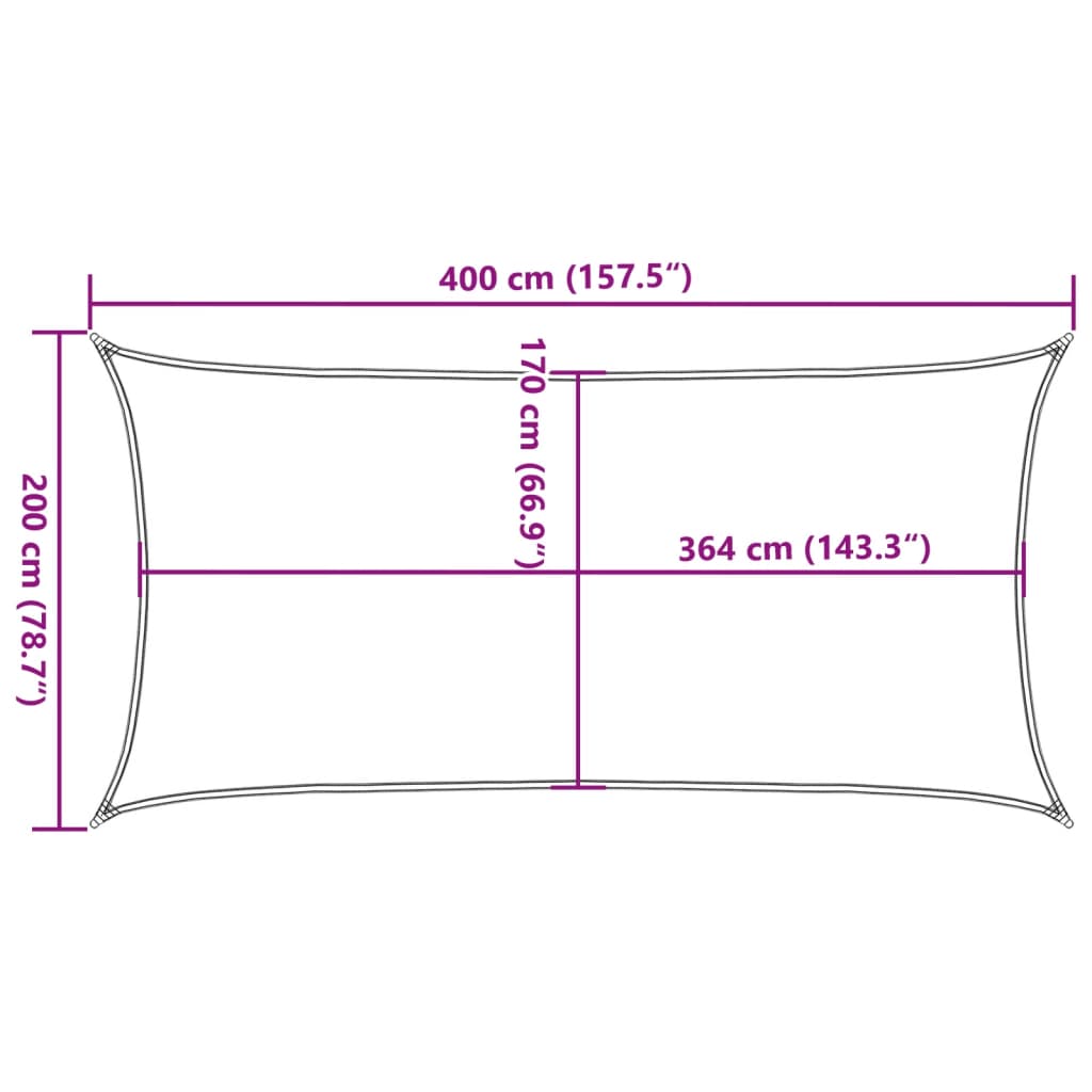 Zonnezeil 4x2 m 100% polyester oxford zandkleurig – afbeelding 10
