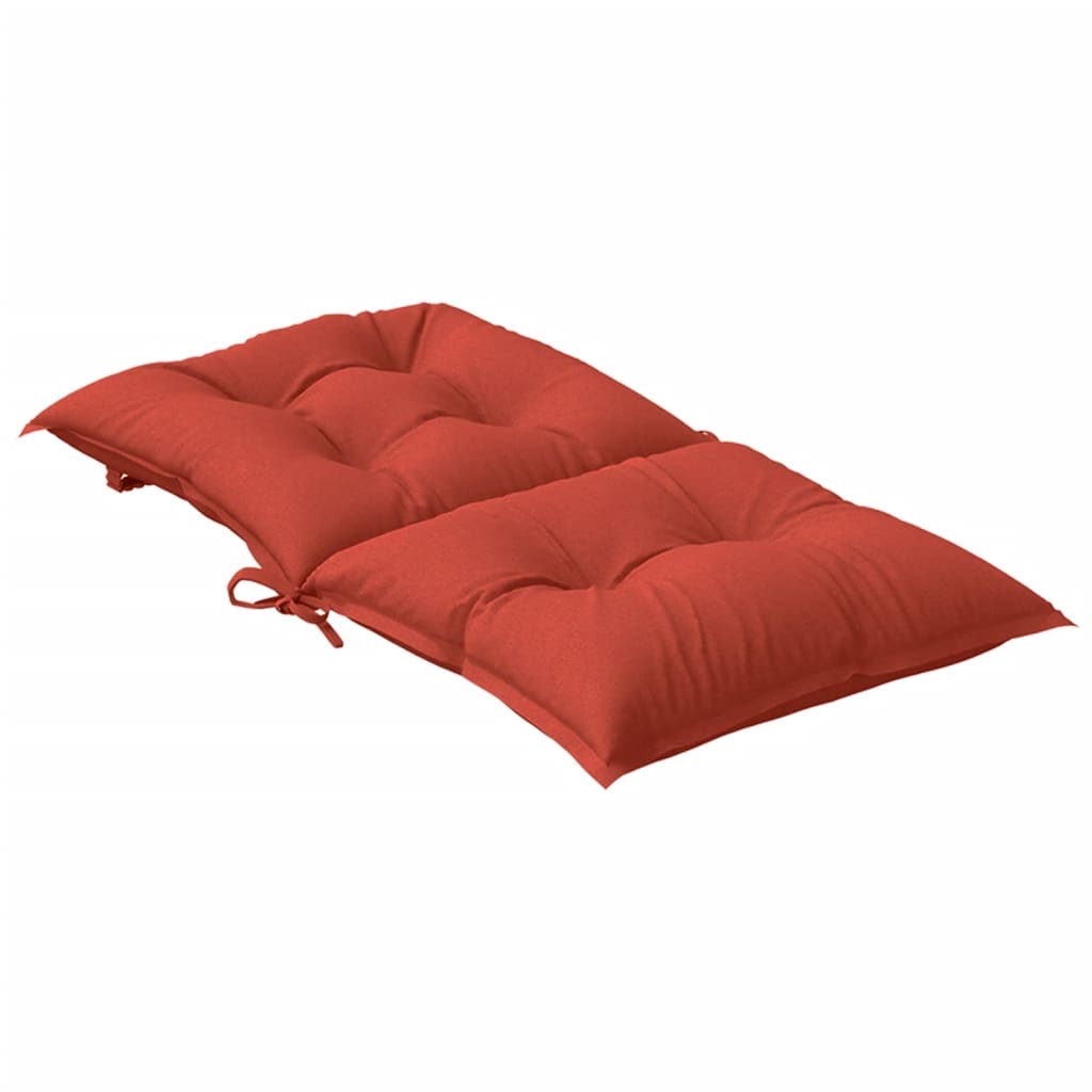 Stoelkussens 2 st lage rug 100x50x7 cm stof gemêleerd rood – afbeelding 6