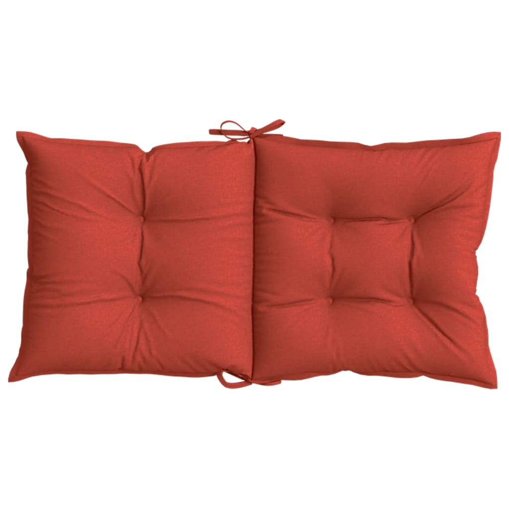 Stoelkussens 2 st lage rug 100x50x7 cm stof gemêleerd rood – afbeelding 7