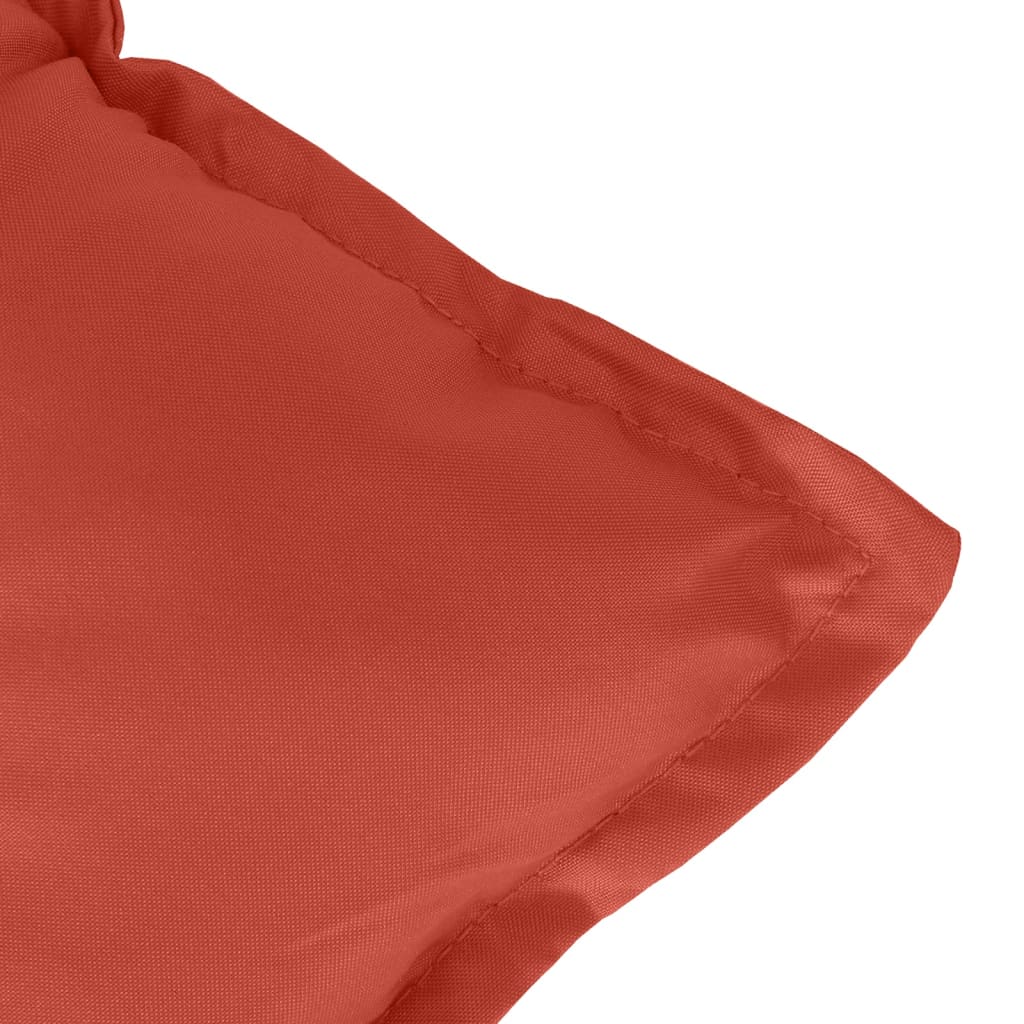 Stoelkussens 2 st lage rug 100x50x7 cm stof gemêleerd rood – afbeelding 9