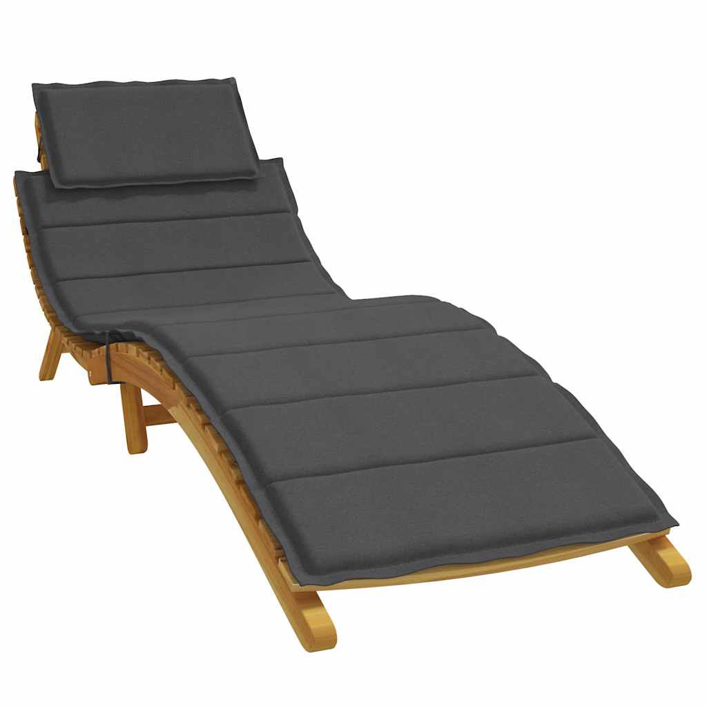 Ligbedkussen 186x58x4 cm stof gemêleerd antracietkleurig