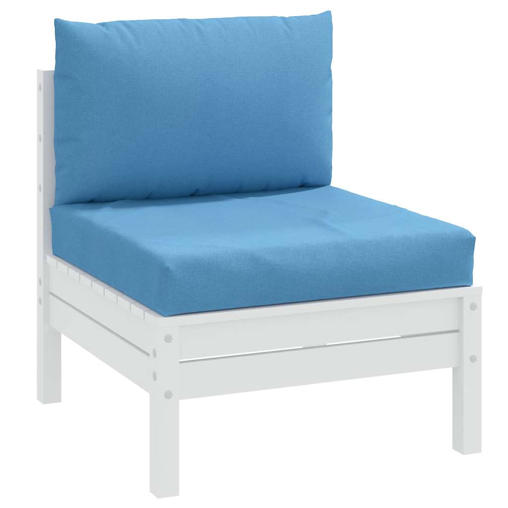 Palletkussens 2 st stof gemêleerd blauw