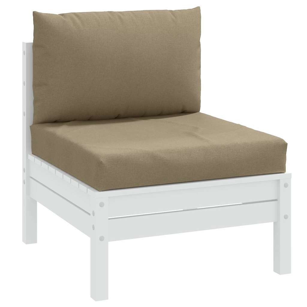 Palletkussens 2 st stof gemêleerd taupe – afbeelding 1