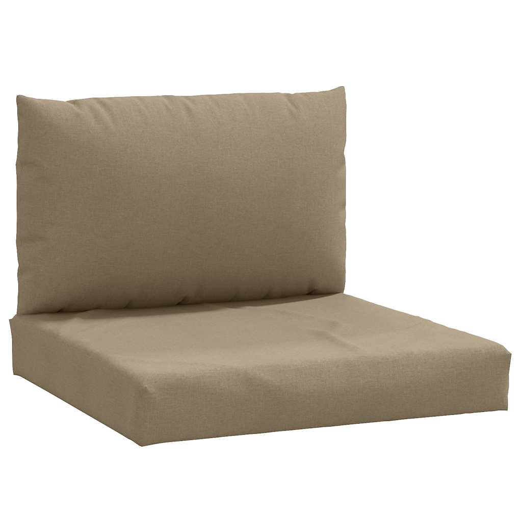 Palletkussens 2 st stof gemêleerd taupe – afbeelding 2