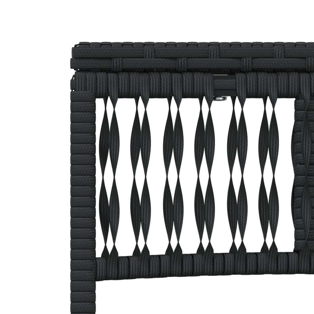 Ligbedden 2 st met tafel poly rattan zwart – afbeelding 10