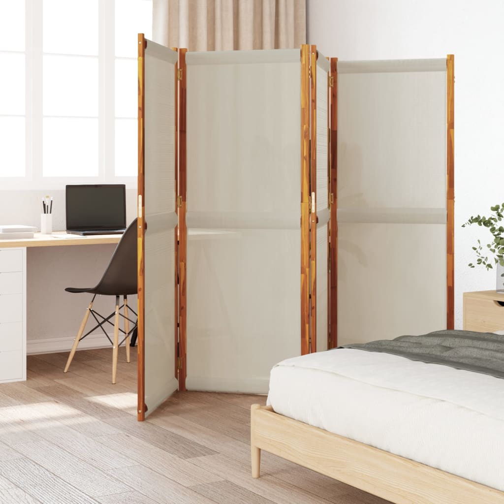 Kamerscherm met 4 panelen 280x180 cm lichtgrijs – afbeelding 1
