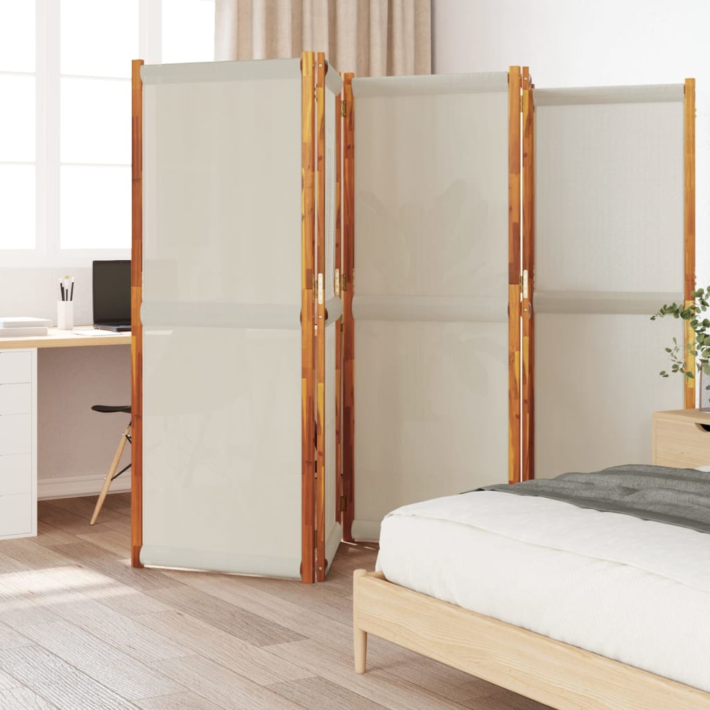 Kamerscherm met 5 panelen 350x180 cm lichtgrijs – afbeelding 1