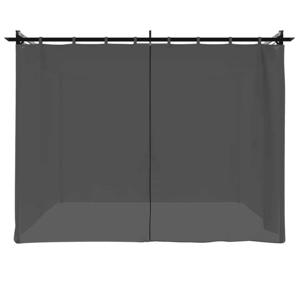 Prieel met gordijnen 3x3 m staal antracietkleurig – afbeelding 4