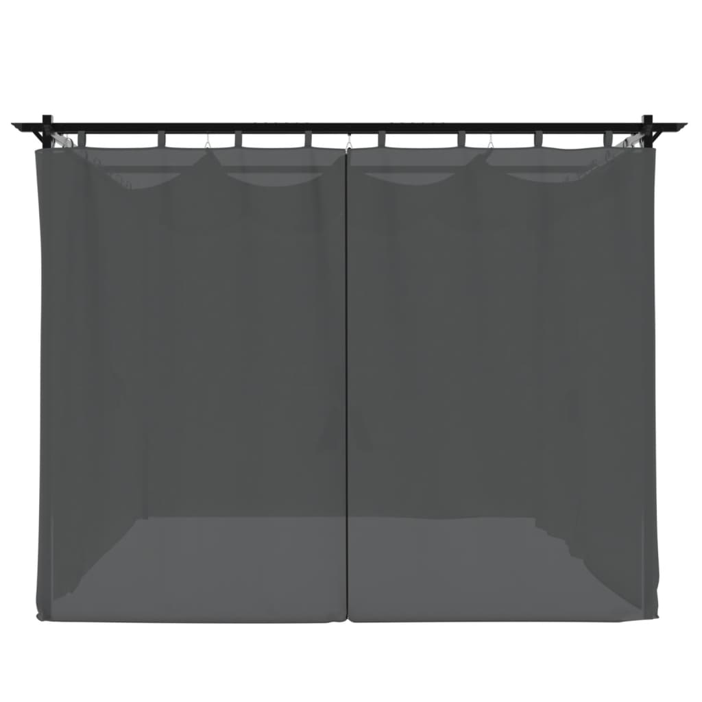 Prieel met gordijnen 3x3 m staal antracietkleurig – afbeelding 5