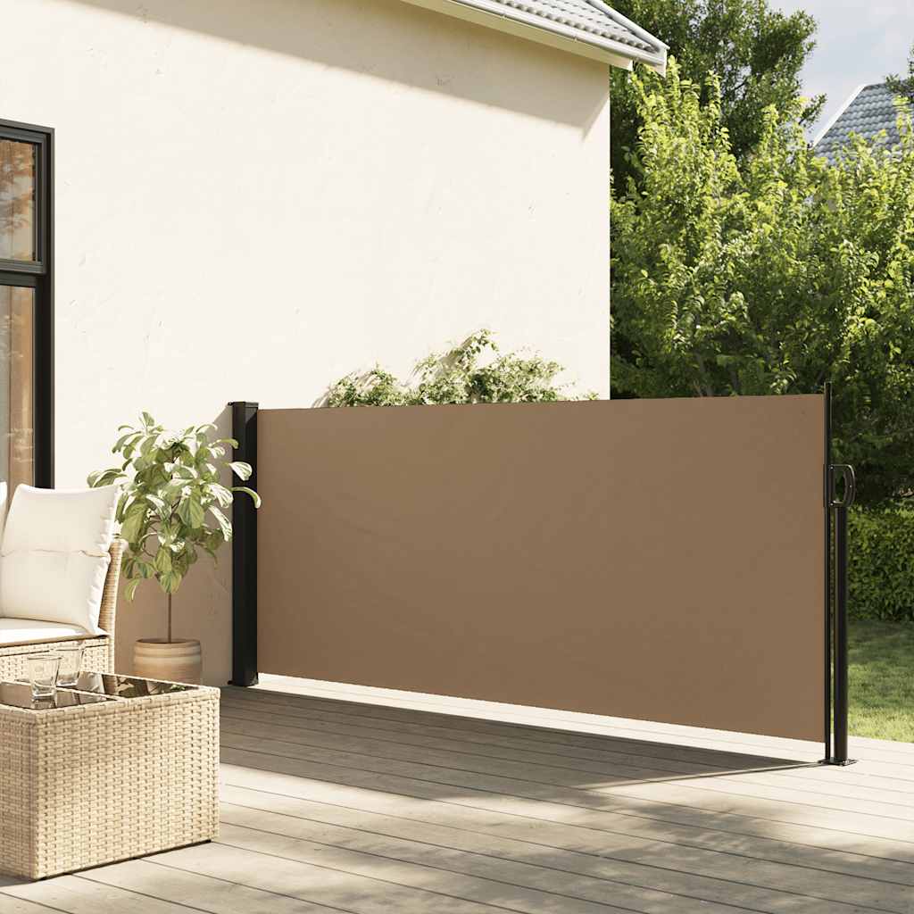 Windscherm uittrekbaar 120x500 cm taupe – afbeelding 1