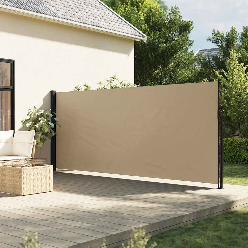 Windscherm uittrekbaar 180x600 cm beige – afbeelding 1