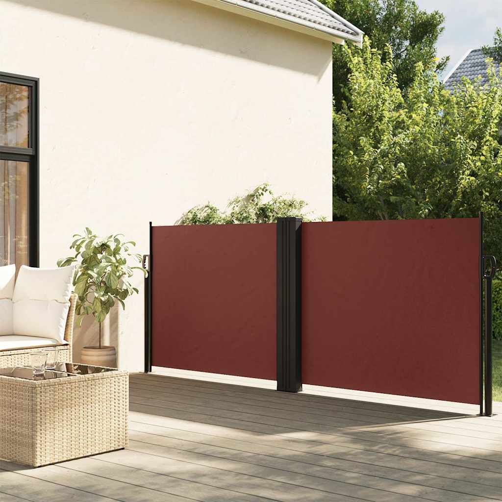 Windscherm uittrekbaar 100x600 cm bruin – afbeelding 1