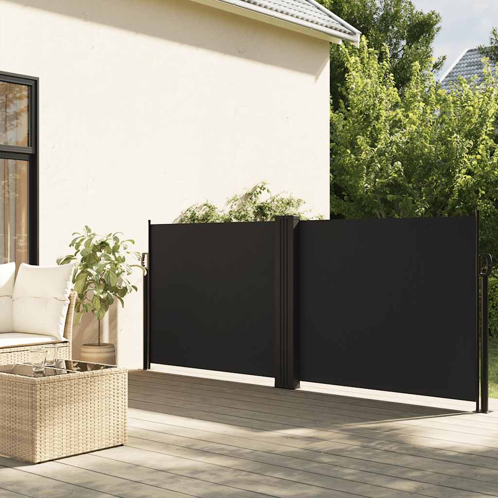 Windscherm uittrekbaar 120x600 cm zwart – afbeelding 1