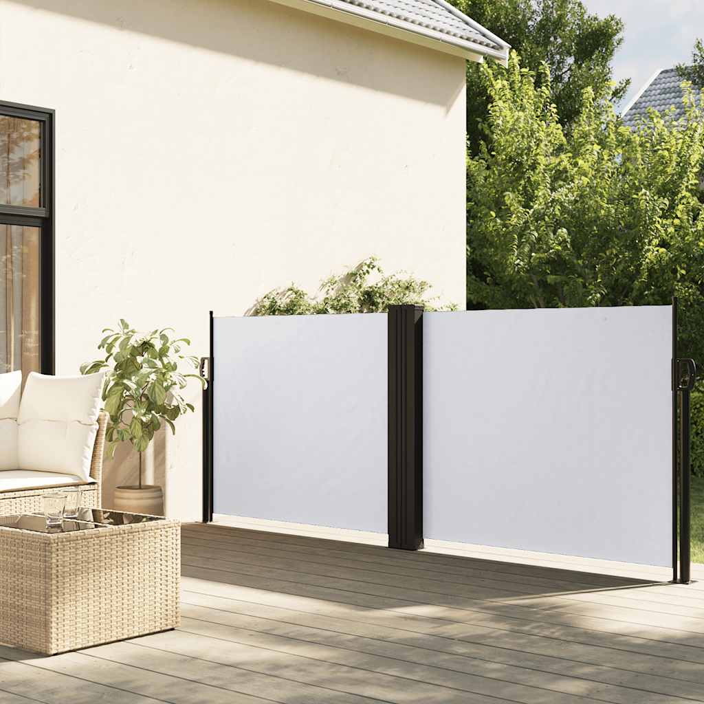 Windscherm uittrekbaar 120x600 cm wit – afbeelding 1