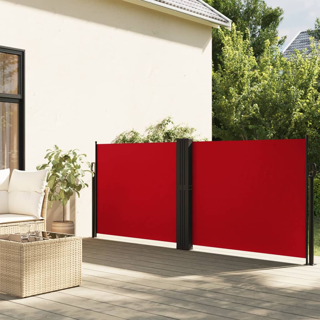 Windscherm uittrekbaar 140x600 cm rood – afbeelding 1