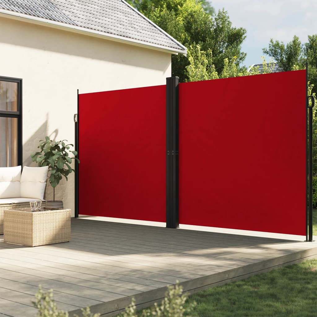 Windscherm uittrekbaar 200x600 cm rood – afbeelding 1