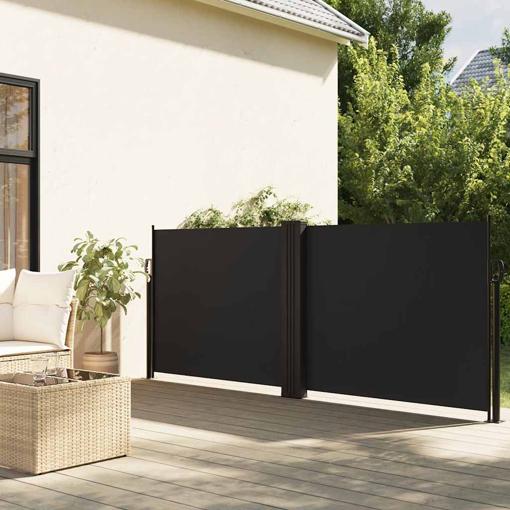 Windscherm uittrekbaar 100x1000 cm zwart – afbeelding 1