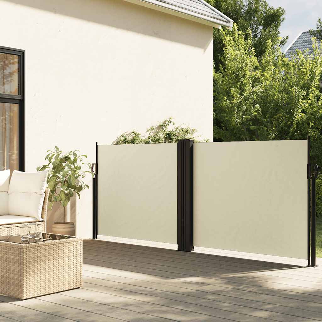 Windscherm uittrekbaar 120x1000 cm crème – afbeelding 1