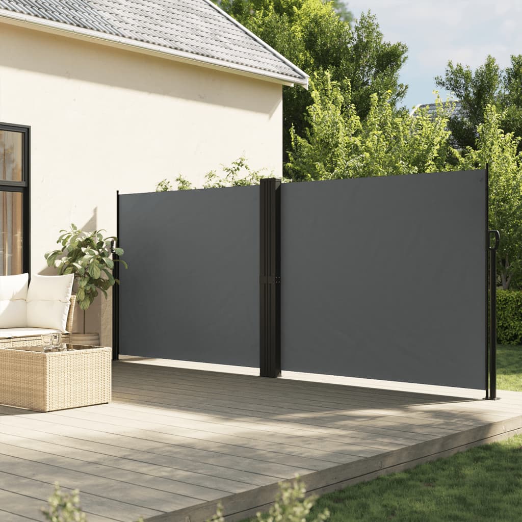 Windscherm uittrekbaar 180x1000 cm antracietkleurig – afbeelding 1