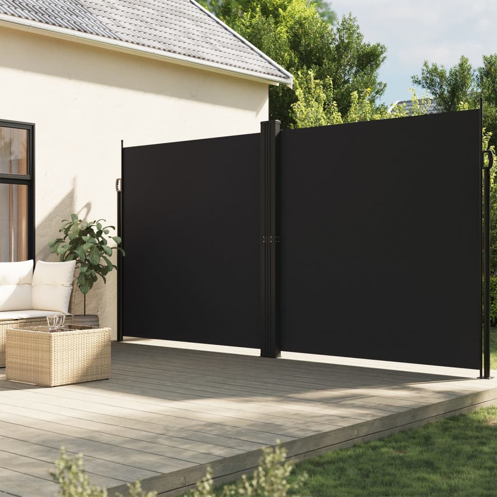 Windscherm uittrekbaar 200x1000 cm zwart – afbeelding 1