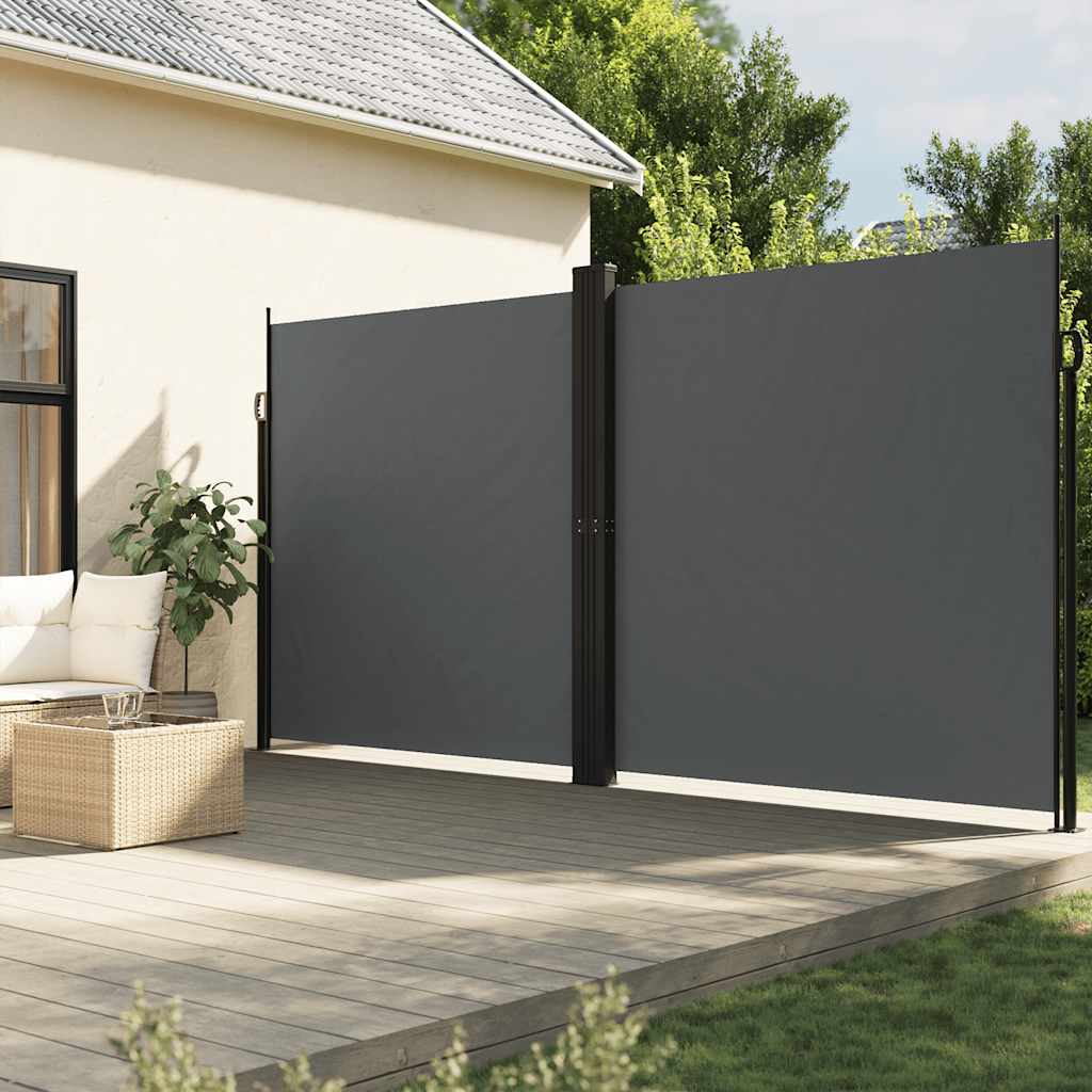 Windscherm uittrekbaar 220x1000 cm antracietkleurig – afbeelding 1