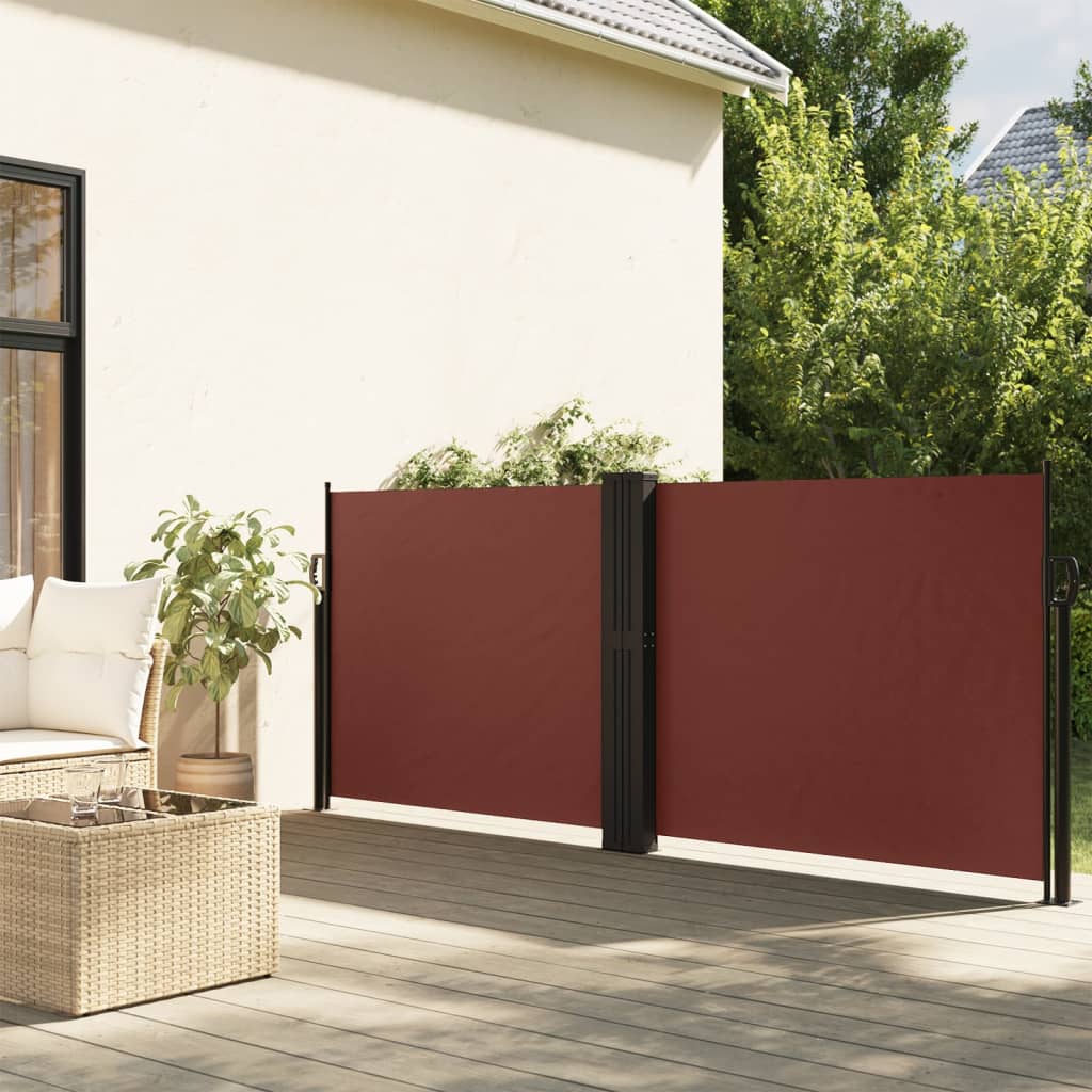 Windscherm uittrekbaar 140x1200 cm bruin – afbeelding 1