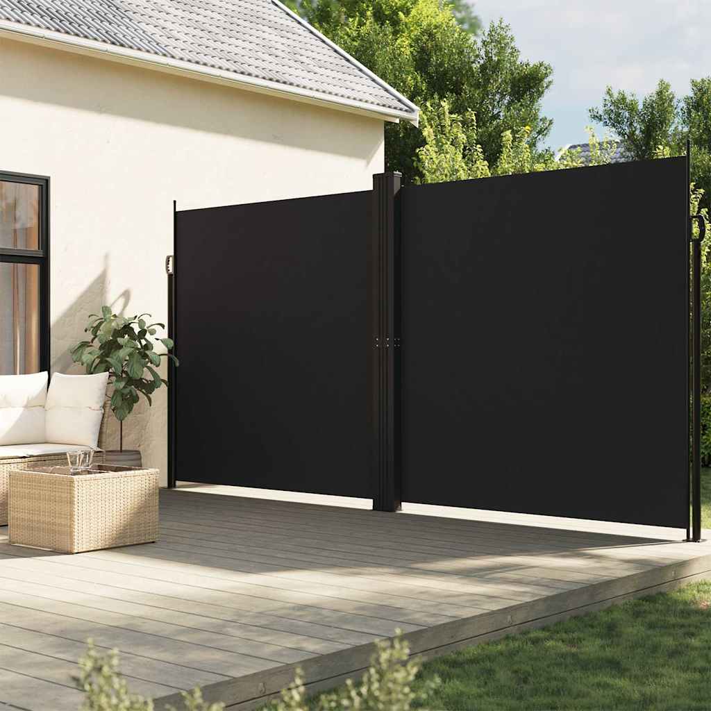 Tuinscherm uittrekbaar 200x1200 cm zwart