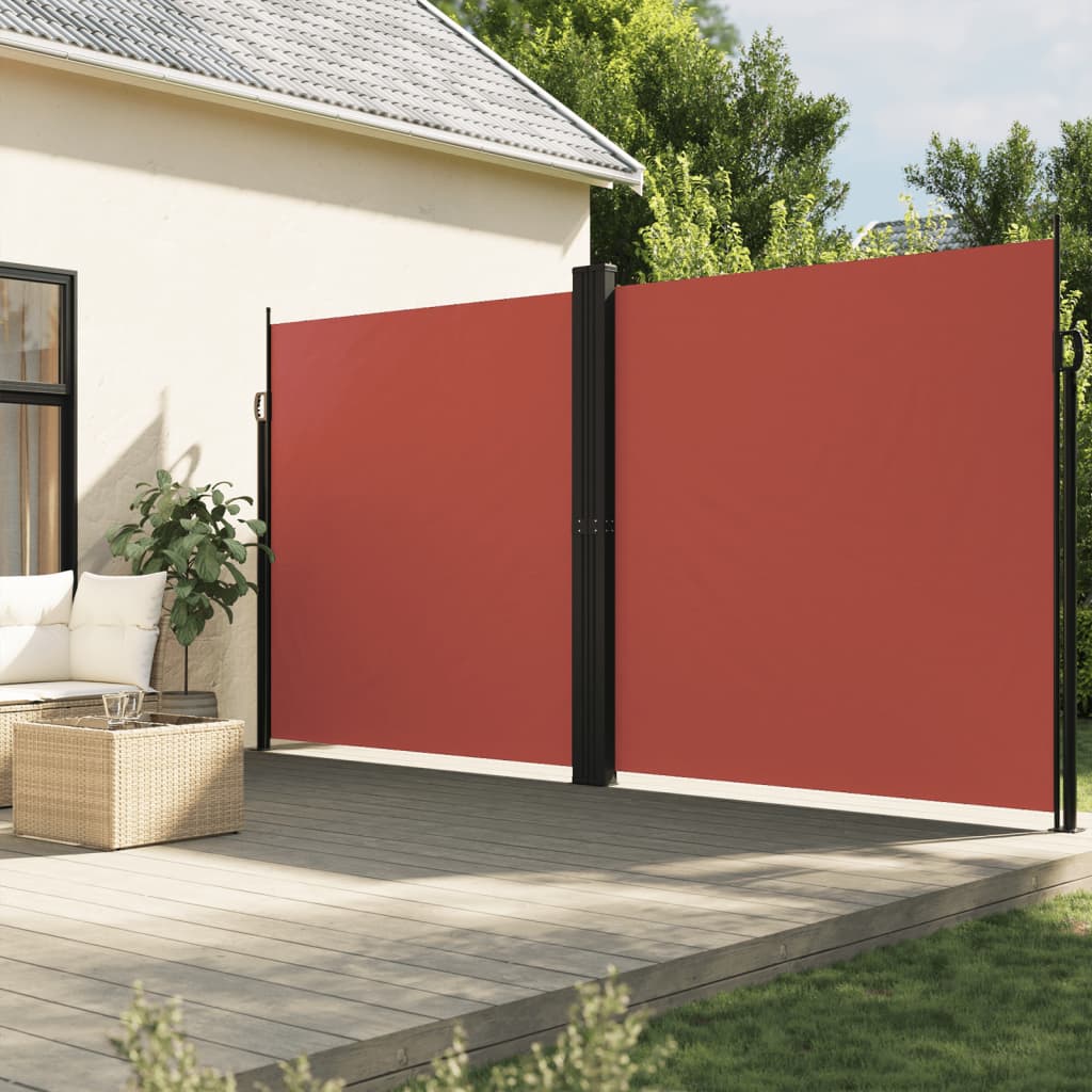 Windscherm uittrekbaar 220x1200 cm terracottakleurig – afbeelding 1
