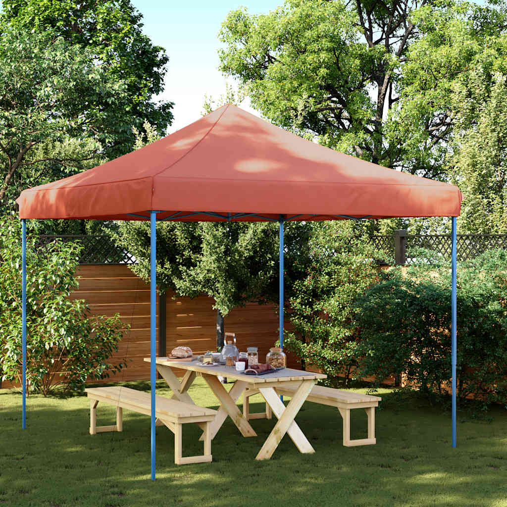 Partytent inklapbaar pop-up 292x292x315 cm terracotta – afbeelding 1
