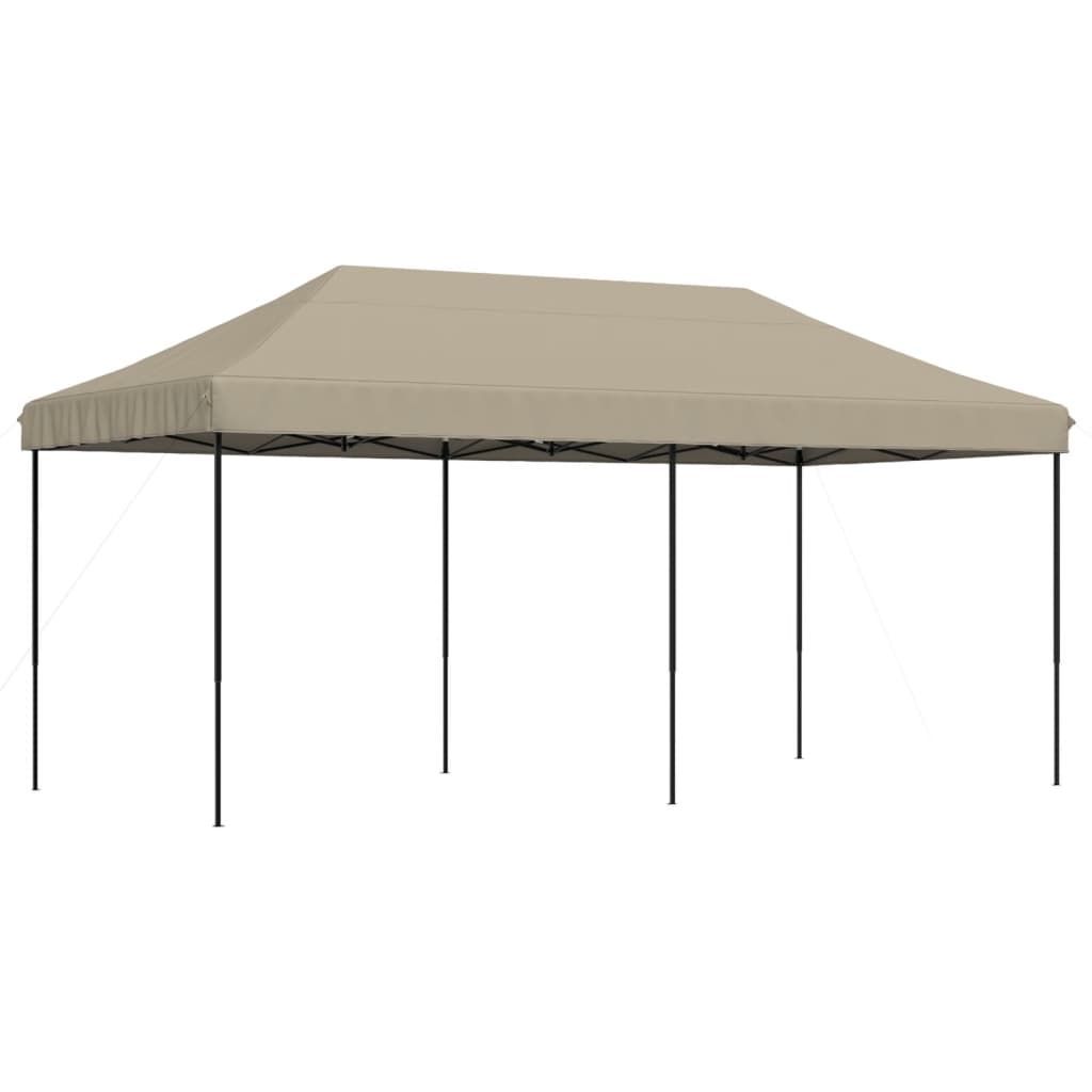 Partytent inklapbaar pop-up 580x292x315 cm taupe – afbeelding 2
