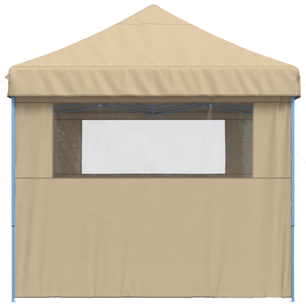 Partytent inklapbaar pop-up met 3 zijwanden beige – afbeelding 5