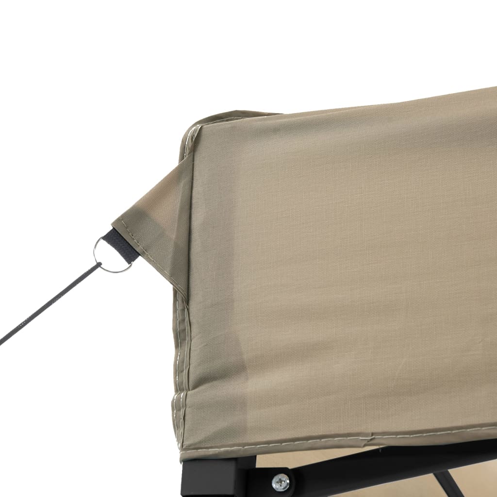 Partytent inklapbaar pop-up met 4 zijwanden taupe – afbeelding 6